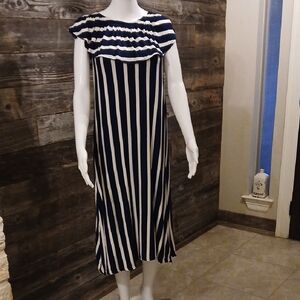 Striped Navy and White Women's Dress